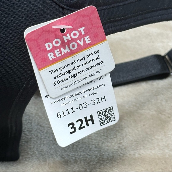 Essential Bodywear Abbie Everyday T-Shirt Bra Black #6111 Size 32H - Picture 4 of 5